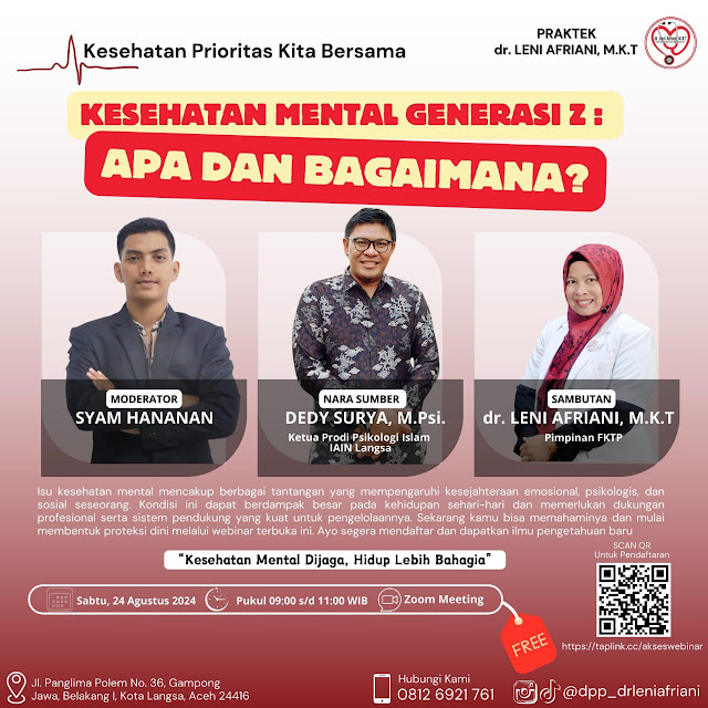 Dedy Surya Edukasi Kesehatan Mental Generasi Z dalam Webinar Kesehatan