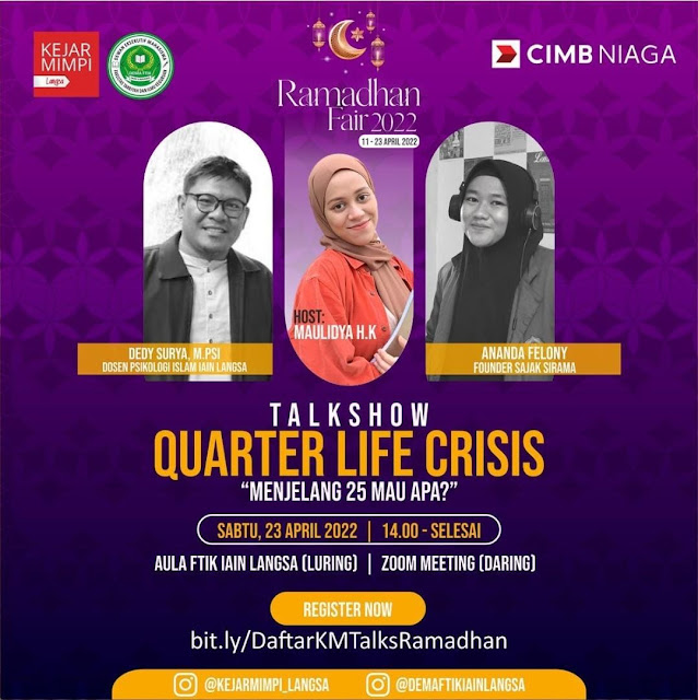 Dosen Psikologi Islam Menjadi Narasumber Talkshow Quarter Life Crisis