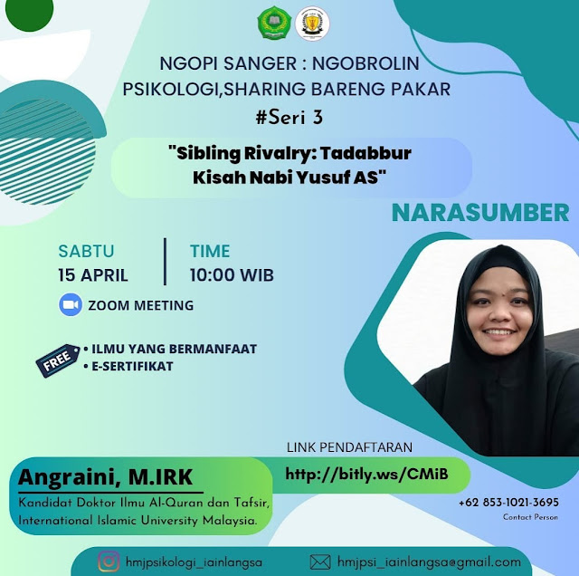 Kembali HMJ Psikologi Mengadakan Kegiatan Ngopi Sanger "Ngobrolin Psikologi, Sharing Bareng Pakar: Seri 3"