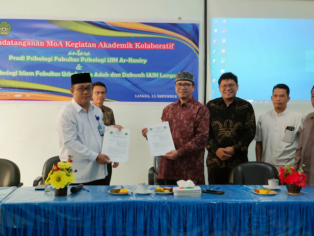 Komitmen Kembangkan Keilmuan Psikologi di Aceh, UIN Ar Raniry dan IAIN Langsa Tandatangani MoA Kolaboratif