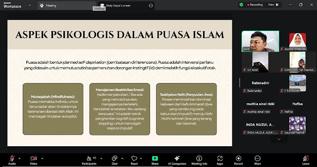 Kuliah Umum Kolaborasi Bersama UIN Ar-Raniry Banda Aceh, Prodi Psikologi Islam IAIN Langsa Bedah Psikologi Puasa